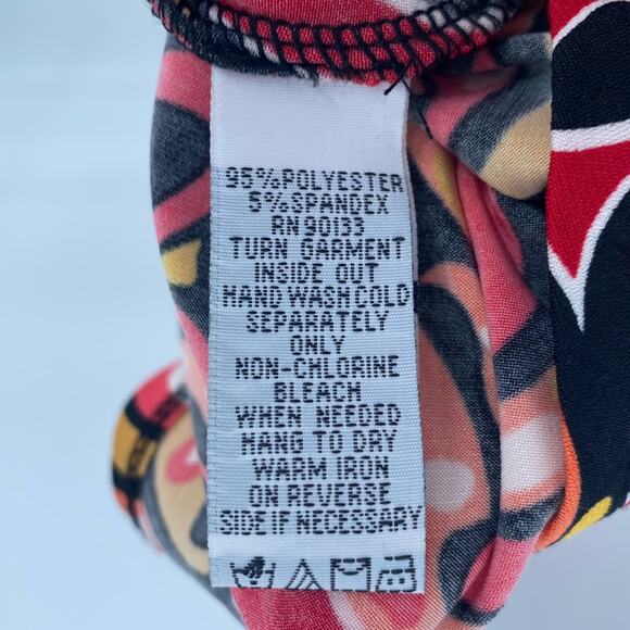 Bob Mackie Top Faux Wrap with Waist Tie Abstract Print Avant Guard Colorful XL - Picture 8 of 8